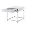 Homeroots 24" Silver Metallic And White Square End Table With Drawer 544061 - alternate 2