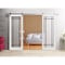 Sartodoors Sturdy Double Barn Door with Clear Glass, Lucia 2266 White Silk and Aluminum Strips, 13FT Rail Han LUCIA2266DB-S-WS-72 x 80 (2* 36x80) - alternate 2