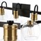 Jonathan Y Marais 36.5" 5-Light Iron/Glass Rustic Vintage LED Vanity Light, Black/Brass Gold JYL3556A - alternate 2
