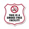 Signmission No Smoking Shield Label Set This Is A Sm, 12 Inch X 12 Inch, Plastic Sign SHI-P-12-399 - alternate 1
