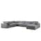 Homeroots 65" Gray Fabric Modular Sleeper Sofa With Ottoman 568279 - alternate 1