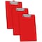 Acrimet 3 Pack Clipboard Letter Size Low Profile Clip & Side Rulers, Durable Plastic, Solid Red, 3PK 134.VM - alternate 1