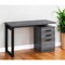 Homeroots 24" Gray and Black Computer Desk With Three Drawers 333466 - alternate 2