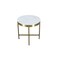 Homeroots 20" Ivory and Brass Marble and Iron Round Cross Legs End Table 571198 - alternate 2