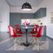Leisuremod Bristol 5-Piece Modern Dining Set: Round MDF Table & 4 Eiffel Plastic Chairs with Chrome Legs, 5PK BTBL-35BL-CR19TRG4 - alternate 3