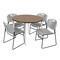 Regency Round Kahlo Breakroom Table W/ 4 Zeng Stack Chairs, 48 in W, 48 in L, Noble Oak TPL48RNDNOCM44GY - alternate 1