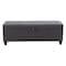 Homeroots 56in Gray and Black Fabric and Solid Wood Upholstered Bench 668861 - alternate 1