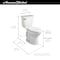American Standard Cadet Pro RHe Elong 10 Inch Rough-In 1.2, 1.28 gpf, Cadet Flushing System, Floor Mount, Elongated 215AB.104.020 - alternate 2