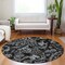 Homeroots 8' Black Gray And Charcoal Round Paisley Washable Indoor Outdoor Area Rug 588632 - alternate 2