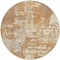 Homeroots 8' Copper Gold And Ivory Round Abstract Washable Indoor Outdoor Area Rug 597952 - alternate 2