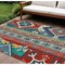 Homeroots 8' X 10' Red Pink And Teal Blue Aztec Washable Indoor Outdoor Area Rug 598505 - alternate 1