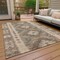 Homeroots 5' X 8' Beige Geometric Washable Indoor Outdoor Area Rug 607423 - alternate 2