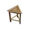 Homeroots 15" Brown Teak Corner Shower Bench 383343 - alternate 2