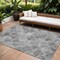 Homeroots 9' X 12' Gray Charcoal And Ivory Abstract Washable Indoor Outdoor Area Rug 577671 - alternate 1