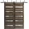 Sartodoors Sliding Closet Barn Bypass Doors 48 x 84in, Cognac Oak W/ Frosted Glass, Sturdy 6.6ft Rails QUADRO4445BBB-AKA-4884 - alternate 2