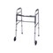 Carex Folding Walker W/Wheels Gray Aluminum 37in H X 18.63in L Gray FGA87100 0000 - alternate 1