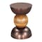 Homeroots 20" Bronze and Brown Iron and Solid Wood Round Pedestal End Table 556505 - alternate 2
