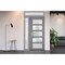 Vdomdoors Front Exterior Prehung FiberGlass Door Frosted Glass / Manux 8002 Grey Ash / Sidelight and Transom MANUX8002EXD-SS-W36+14 x H80+14-LH - alternate 1