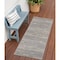 Homeroots 6' Gray And Beige Abstract Indoor Outdoor Runner Rug 545514 - alternate 1