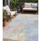 Homeroots 5' X 8' Sky Blue Beige And Gold Abstract Washable Indoor Outdoor Area Rug 618551 - alternate 1