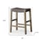 Homeroots 26" Stone and Gray Faux Leather and Solid Wood Backless Counter Height Bar Chair 632402 - alternate 2
