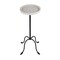 Homeroots 25" White and Black Marble and Iron Round Pedestal End Table 634884 - alternate 2