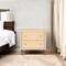 Homeroots 28" Natural Solid Wood Distressed Carved Geometric Two Drawer Nightstand 612087 - alternate 2