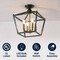 Jonathan Y Plains 12" 4-Light Modern Farmhouse Metal Open-Frame Pagoda LED Semi Flush Mount Mini Lantern, Dark G JYL7610H - alternate 2