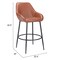 Homeroots Set of Two 30" Brown And Black Faux Leather And Steel Bar Height Bar Chairs 555707 - alternate 2