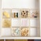 Martha Stewart Kerry 12 Pack Plastic Stackable Office Desk Drawer Organizers with Gold Trim, 3 x 3 BE-PB9052-G-12-CLRGLD-MS - alternate 2