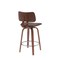Armen Living Pico 26in Swivel Walnut Wood Counter Stool in Brown Faux Leather with Chrome LCPIBAWABR26 - alternate 2