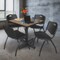 Regency Square Kobe Breakroom Table W/ 4 M Stack Chairs, 30 in W, 30 in L, Noble Oak TKB3030NO47BK - alternate 2