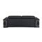Homeroots 89" Black Italian Leather Sofa With Silver Legs 329597 - alternate 2