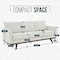 Leisuremod Chester Modern Leather Sofa with Birch Wood Base, White CS83W-L - alternate 2