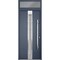 Vdomdoors Steel Door Deux 1717 Gray Graphite Transom Window Stainless Inserts Single Modern Painted-W36xH80+1 DEUX1717EXD-GRE-W36xH80+16-LH-O - alternate 1