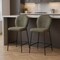 Homeroots Set of Two 26" Green and Black Fabric and Metal Counter Height Bar Chairs, 2PK 716229 - alternate 2