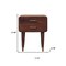 Homeroots 22" Brown Solid Wood Two Drawer Nightstand 701713 - alternate 2