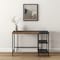 Homeroots 43" Brown and Black Wood and Metal H-Shape Computer Desk 568047 - alternate 3