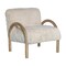 Homeroots 30" Off White and Natural Faux Fur And Wood Arm Chair 635752 - alternate 2