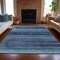 Homeroots 3' X 5' Teal Blue Aqua And Navy Blue Striped Washable Indoor Outdoor Area Rug 631221 - alternate 2