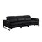 Homeroots 103" Black Top Grain Leather Reclining Metal USB Sofa 720326 - alternate 2