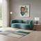 Homeroots 87" Teal Blue Sofa With Legs 632670 - alternate 2