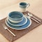 Homeroots Blue and White Sixteen Piece Round Tone on Tone Ceramic Service For Four Dinnerware Set 534538 - alternate 3