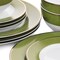 Martha Stewart Gold Rimmed 12 Piece Fine Ceramic Dinnerware Set in Green 97243.12 - alternate 2