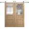 Sartodoors Modern Double Barn Door 72 x 84 inches, Ego 5011 Natural Oak, 13FT Silver Rail Track Set, Solid P EGO5011DB-S-SNA-7284 - alternate 1