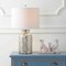 Jonathan Y Emilia 24.5 in. Trellis Pattern Glass LED Table Lamp, Mercury Silver, 2PK JYL1063A - alternate 2