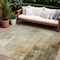 Homeroots 10' X 14' Linen Black And Copper Abstract Washable Indoor Outdoor Area Rug 605952 - alternate 1