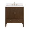 James Martin Vanities Myrrin 30" Single Vanity, Mid-Century Walnut w/ 3 CM White Zeus Silestone Top 485-V30-WLT-3WZ - alternate 2