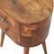 Homeroots 20" Brown Solid Wood Round Two Drawer Nightstand 651515 - alternate 2