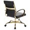 Leisuremod Benmar Leather Office Chair with Gold Frame, Black BOG19BLL - alternate 2